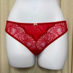 B.TEMPT’D RED SHEER LACE PANTIES IN BIKINI STYLE SIZE SMALL